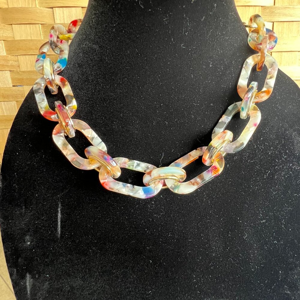 Loft Multi-Colored Tortoiseshell Statement Neckla… - image 5